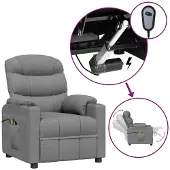 Syfax Massagestoel elektrisch stof lichtgrijs