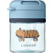 Liewood Pavia mok met rietje Fun-beach blue, 28 cl