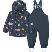 Liewood Set 'Manu' navy / groen / oranje / wit