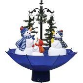 Syfax Kerstboom sneeuwend met paraplubasis 75 cm PVC blauw