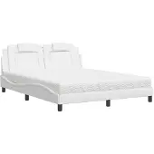 Prolenta Maison Exclusive - Bed "Viana" met matras, wit, 160x200 cm, kunstleer