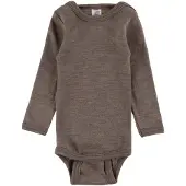 Engel - Baby-Body Langarm Mit Druckverschluss Schulter - Merino-ondergoed 62/68, bruin