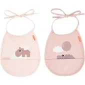 Done by Deer Happy Clouds Tiny slabbetje 2-pack Powder