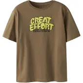 Name it KIDS T-shirt bruin Jongens Katoen Ronde hals Printopdruk - maat 122/128