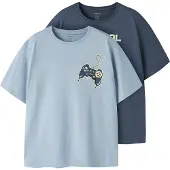 Name it Shirt 'NKMVICTOR' navy / lichtblauw / bruin / pasteelgeel