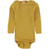 Engel - Baby-Body Langarm Mit Druckverschluss Schulter - Merino-ondergoed 86/92, geel