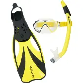 Aqua Lung Snorkelset - Adult - Compass - Black/Yellow - - XL - XLarge - Snorkels
