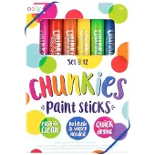 Ooly Chunkies Snel drogende Tempera verfsticks voor kinderen Klassieke kleuren Set van 12 draaibare kinderverfsticks voor peuters van 2-4 jaar Rommel