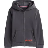 Tommy Hilfiger Capuchon sweaters NYC PRINT ZIPTHROUGH HOODIE kind 8 jaar