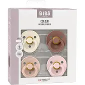 BIBS – Fopspenen - Colour – 4 Pack – Rond - Ivory/Blush/Woodchuck/Blossom – Maat 2