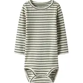 Name it Rompertje/body 'NBNBany' lichtbeige / olijfgroen