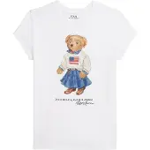 Ralph Lauren T-Shirt - Weiß m. Kuscheltier - - 7 Jahre (122) - T-Shirts