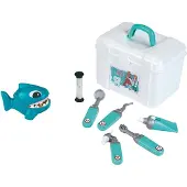 Klein Toys tandartskoffer - incl. speelgoedinstrumenten en oefenhaai met tanden die dringend moeten worden behandeld - blauw wit
