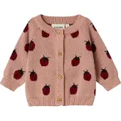 Lil´ Atelier Gebreid vest 'NBFLULIO' oudroze / bordeaux / zwart