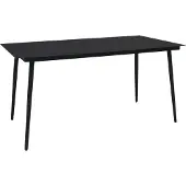 Syfax Tuintafel 150x80x74 cm staal en glas zwart