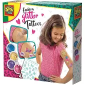 SES Creative Fashion Glitter Tattoos met 3 Kleuren Glitter - Voor Meisjes vanaf 5 Jaar - Tattoos Kinderen - Eenvoudig Verwijderbaar - Schoencadeautjes Sinterklaas