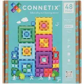 Connetix magnetisch constructiespeelgoed, Bright Portal Pack, 48 stuks - kleurrijke magnetische tegels