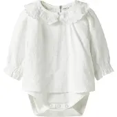 Name it Hemdromper - NbFRixi - Bright White/Lurex - - 62 - Rompers Lange Mouw