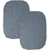 Sebra Muslin Nursing Towel 2-pack - Kinderdekens Biologisch Katoen Forest Lake Blue - 101030011