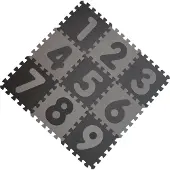 BabyDan Puzelmat - 90x90 - Lichtgrijs/Donkergrijs m. Nummers - - OneSize - Puzelmatten