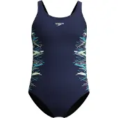 Speedo EnduraFlex sportbadpak Placement donkerblauw Meisjes Nylon - maat 116