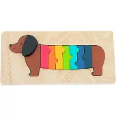 Vilac Inlegpuzzel - - Hond - Beige - 11 stukken - 30 x 15 x 2 cm