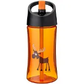 Carl Oscar Drinkfles m. Rietje - 350 ml - Oranje m. Rendier - - OneSize - Drinkflessen