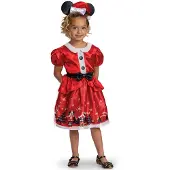 Disguise Christmas Minnie Classic Toddler Costume Rood 3-4 Years Kinderen