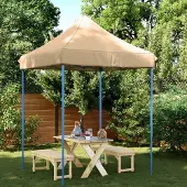 Prolenta Maison Exclusive - Partytent, inklapbaar, pop-up model, beige, 200x200x306 cm