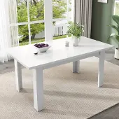 STILVORA Moderne eettafel 120x70 cm met opbergruimte, rechthoekige keukentafel, ruimtebesparend, wit