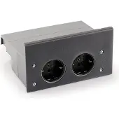 Kesseböhmer Linero MosaiQ eBoxx-set, stopcontacten in grafietzwart / stopcontacten / railsysteem /