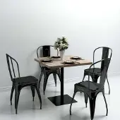 Prolenta Maison Exclusive - Bistrotafel, MDF en staal, vierkant, 80x80x75 cm, eikenlook