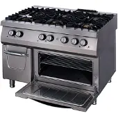 Maxima Premium Fornuis 6 Pitten Driedubbel 90 cm Diep Gas incl. Elektrische Oven 900 Kooklijn