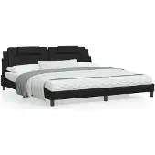 Prolenta Maison Exclusive - Bed "Viana" met matras, zwart, 200x200 cm, kunstleer