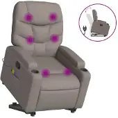 Syfax Sta-op-massagestoel verstelbaar stof taupe
