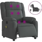Syfax Massagestoel elektrisch verstelbaar stof donkergrijs