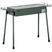 Outsunny houtskoolgrill antislip campinggrill met grillrooster clip grillrooster