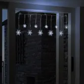 Mojawo Lichtketting, lichtgordijn, sneeuwvlokverlichting, 10 LED's, batterij