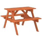 Syfax Picknicktafel voor 4 kinderen met parasolgat massief vurenhout