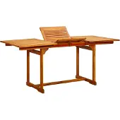 Syfax Tuintafel (120-170)x80x75 cm massief acaciahout