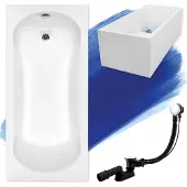 Badland ARIA ligbad 170 x 70 cm wit met baddrager