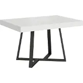 Ityhome - Uittrektafel 130/390x90 cm, model Zeplir, esdoornhout, wit, tafelpoten antraciet