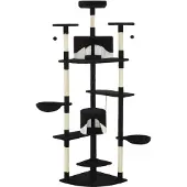 Syfax Kattenkrabpaal met sisal krabpalen 203 cm zwart en wit