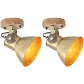 Sonstiges Wand-/plafondlampen industrieel 2 st E27 20x25 cm messingkleur