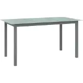 Syfax Tuintafel 150x90x74 cm aluminium en glas lichtgrijs