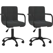 Syfax Eetkamerstoelen draaibaar 2 st fluweel zwart