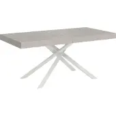 Ityhome - Uittrektafel 180/284x90 cm, Karida, kasjmier poten, wit