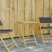 Prolenta Maison Exclusive - Opklapbare tuintafel, 55x55x75 cm, bamboe