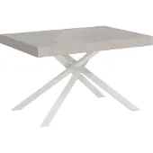 Ityhome - Uittrektafel 140/400 x 90 cm, Karida, kasjmier poten, wit