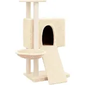 Syfax Kattenmeubel met sisal krabpalen 96 cm crèmekleurig